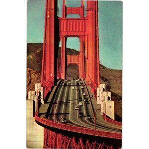 Golden Gate Bridge Vintage Postcard By Smith News Co Mirro Krome H S Crocker